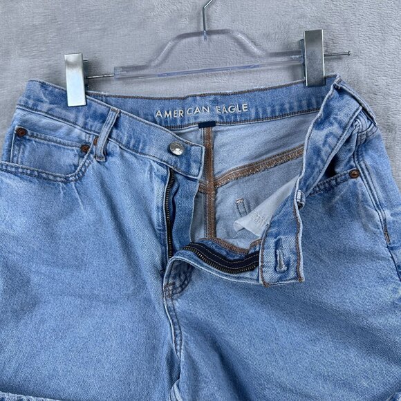 American Eagle Outfitters Denim Jean Shorts Womens Size 8 Light Wash Blue - Picture 3 of 10